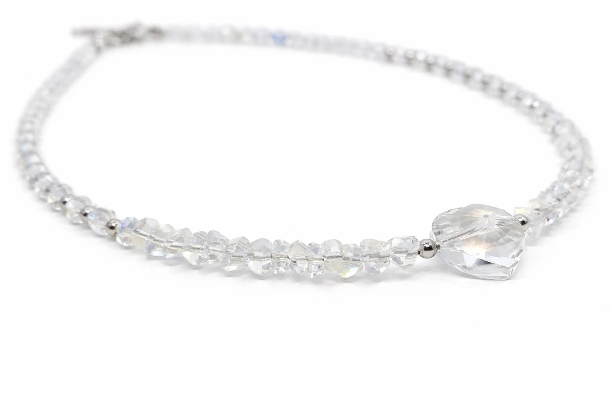 Колие с кристали и сърце Swarovski